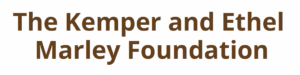 Text reading "The Kemper and Ethel Marley Foundation" in brown font on a white background.