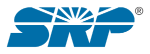 Blue SRP logo with a sunburst design in the letter "R" and a registered trademark symbol.