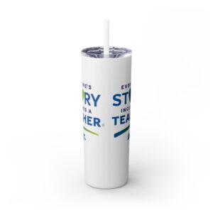 Everyone's Story Skinny Tumbler with Straw, 20oz