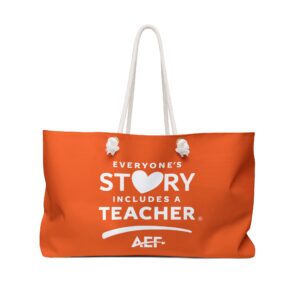 Everyone's Story Includes a Teacher *Fun Colors* Weekender Bag